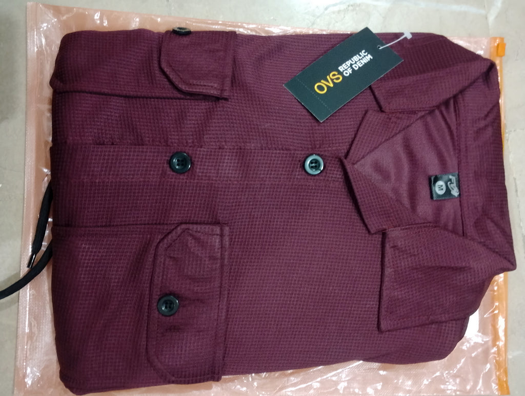 3pc Premium Co-ord Set for mens -  Waffel  Maroon Cherry  Red
