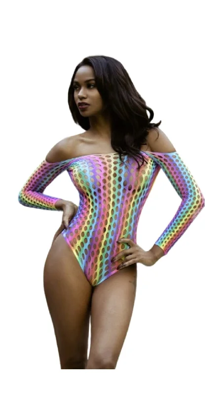 Convertible Straps Bodysuits for Multiple Styling OptionsPothole Rainbow Bodysuit