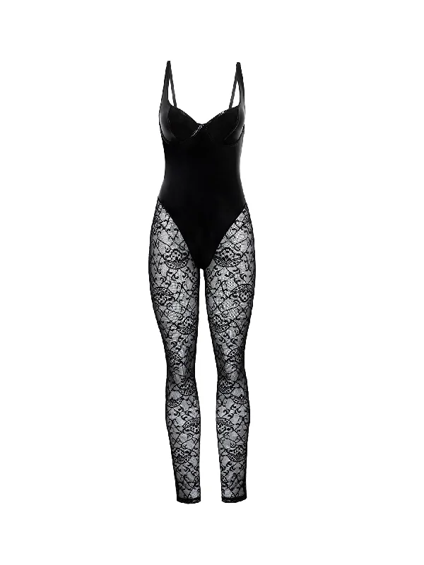 Ruffled Bodysuits with a Playful and Feminine TouchFetish Stormi Bodysuit Lace Catsuit