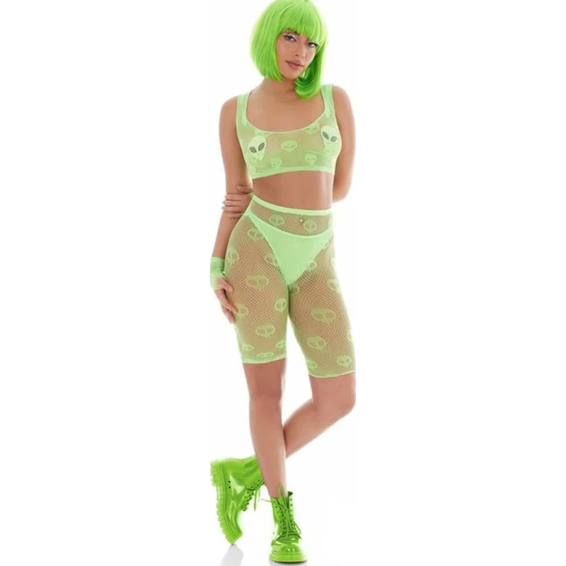 Maternity Bodysuits for Expecting Mothers' ComfortOut of This World Green Bodysuit Set with Alien Pasties