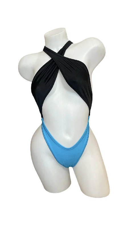 Thermal Bodysuits for Extra Warmth in WinterCross Shoulder Bodysuit Black/Turquoise