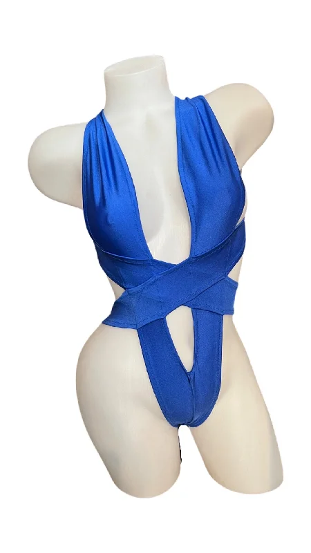 Seamless Bodysuits for a Smooth Underwear LookCriss Cross Bodysuit Royal Blue