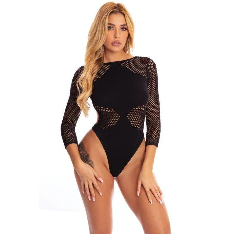 Printed Bodysuits with Floral Patterns for a Feminine VibeDefinitive Diva Bodysuit Black