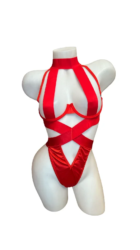 Sleeveless Bodysuits for a Cool and Casual Summer LookBodysuit with Underwire Red