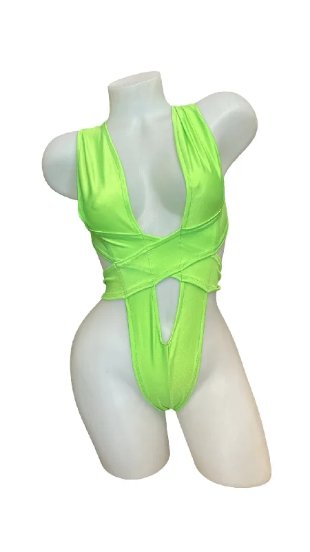 Organic Cotton Bodysuits for an Eco - Friendly and Comfortable OptionCriss Cross Bodysuit Neon Green