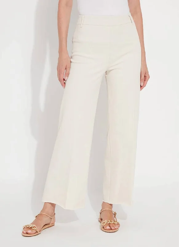 Erin Wide Leg Denim Pants In Oat