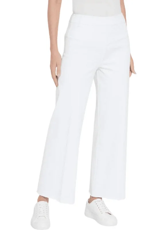 Erin Wide Leg Denim Pants In White