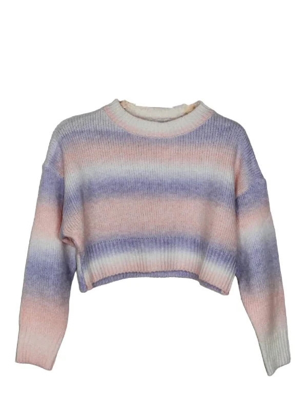 Cable - Knit Women Sweater with Intricate PatternsAria Ombre In Lavender