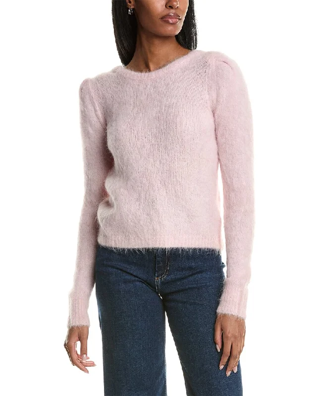 Cropped Women Sweater to Pair with High - Waisted Bottomsba&sh Alpaca-Blend Pullover