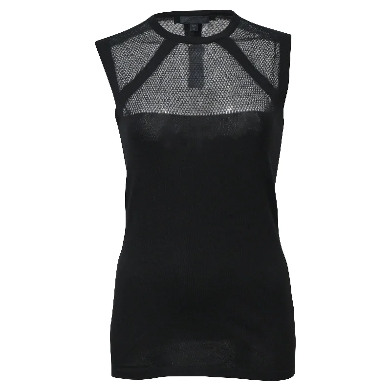 Color - Blocked Women Sweater for a Bold Fashion StatementBurberry Prorsum Sleeveless Top in Black Silk