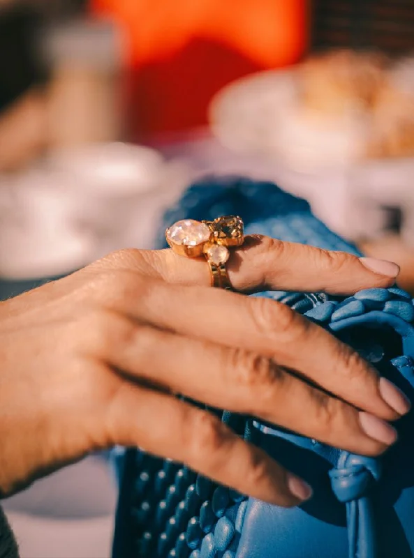 Color - Blocked Women Sweater for a Bold Fashion StatementCaroline Svedbom Carolina Ring Topaz Combo