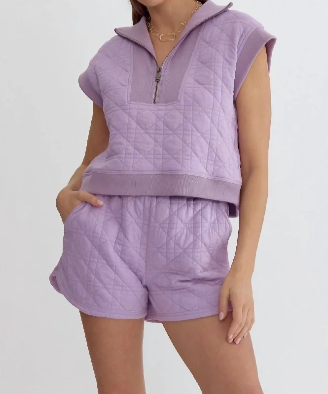 Oversized Women Sweater for a Cozy and Fashionable LookCloud Half Zip Top In Lavender