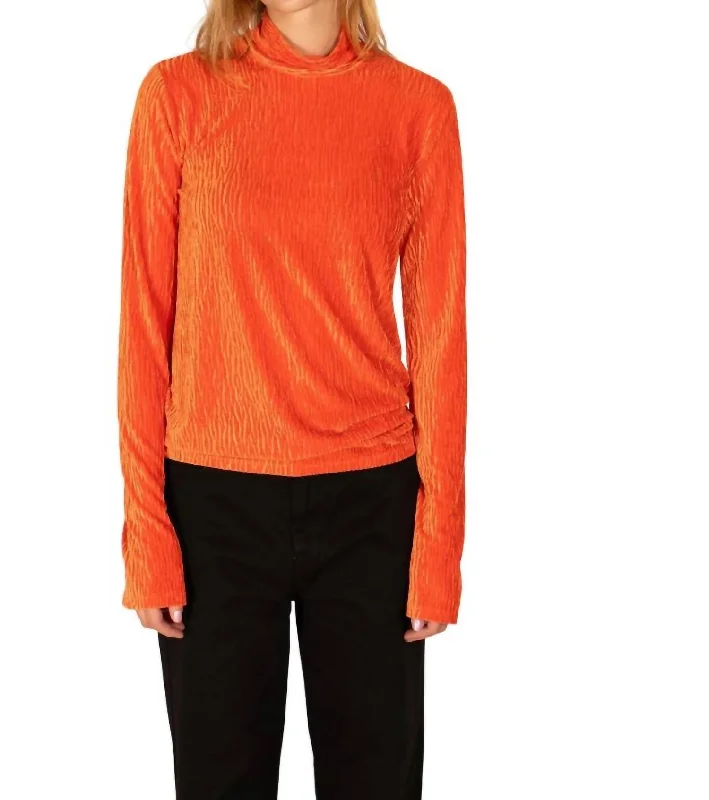 Striped Women Sweater with a Timeless PatternCrush Velvet Turtleneck Top In Aurora