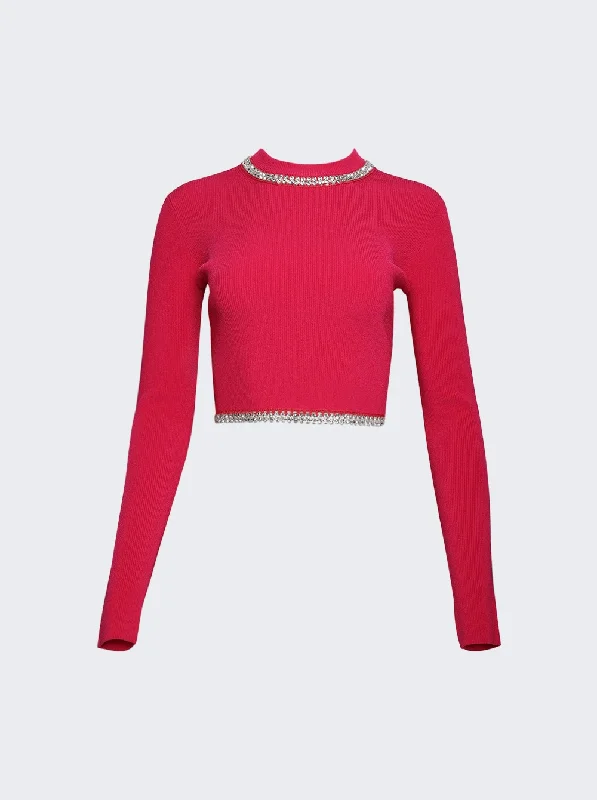 Hand - Knitted Women Sweater with Artisanal CharmEmbellished Knit Cropped Top