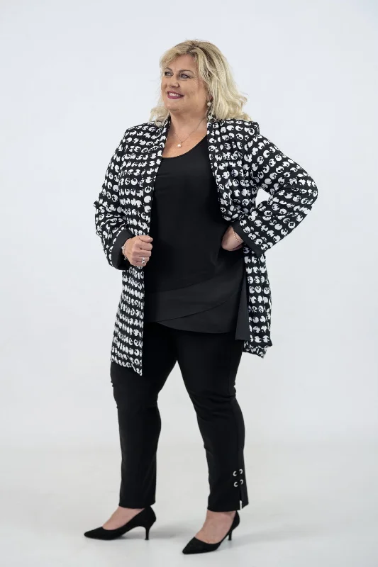 Button - Down Women Sweater for a Versatile LookJoseph Ribkoff Graphic Polka Dot Blazer