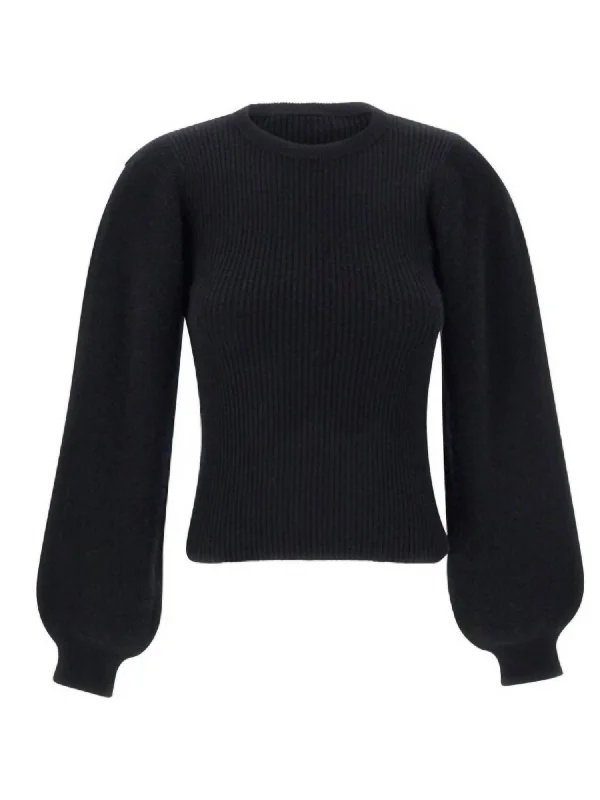 Hand - Knitted Women Sweater with Artisanal CharmIdaya Sweater In Black