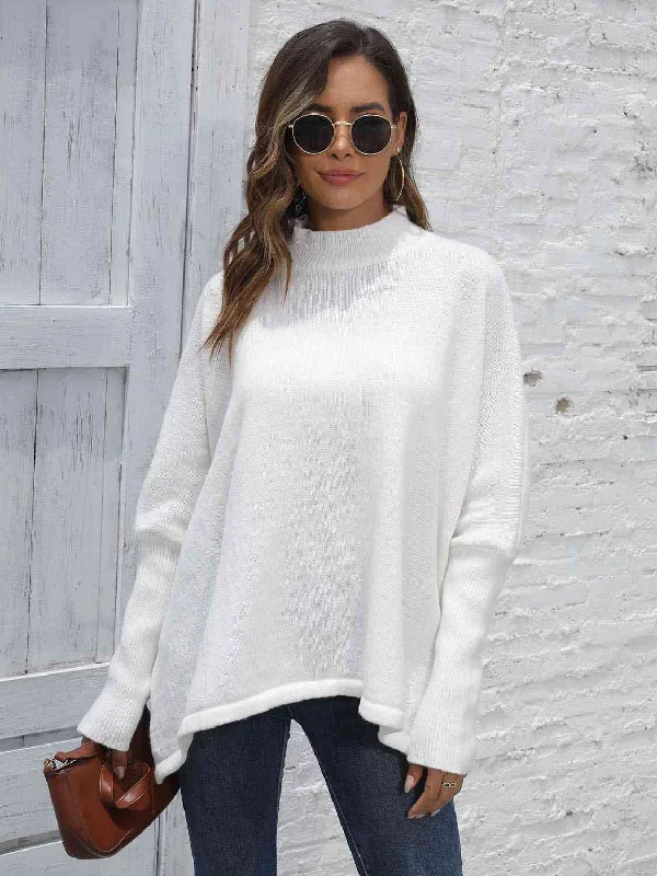 Button - Down Women Sweater for a Versatile LookLoose Hem Plain Sweater