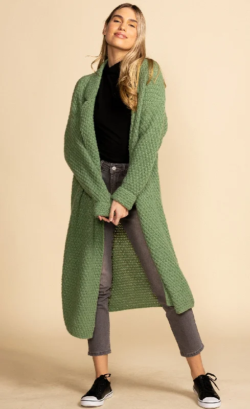 Long - Sleeve Women Sweater with Ribbed CuffsPink Matini SW-215447 Green