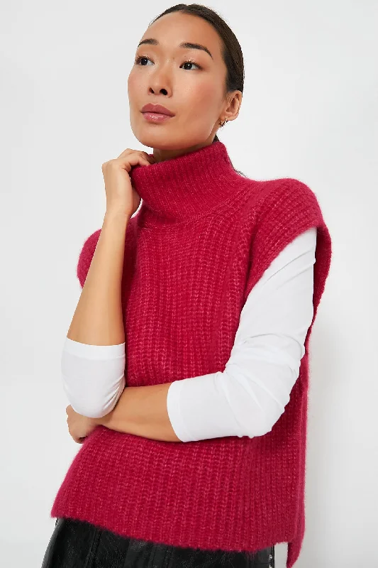 Long - Sleeve Women Sweater with Ribbed CuffsRaspberry Megan Sweater