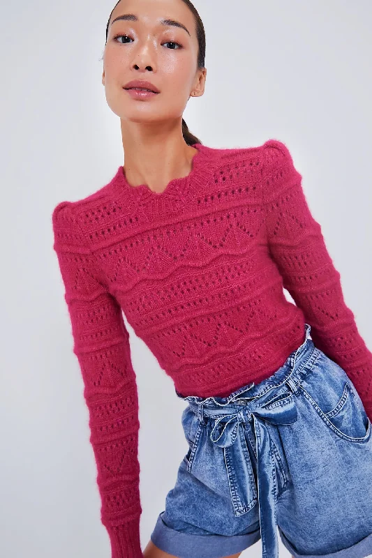 Sequin - Embellished Women Sweater for Special OccasionsRaspberry Othona Sweater