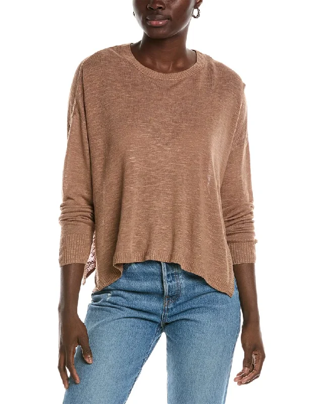 V - Neck Women Sweater to Elongate the NecklineRenuar Linen-Blend Sweater