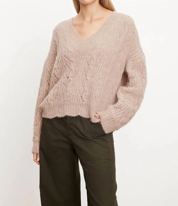 Cropped Women Sweater to Pair with High - Waisted BottomsSade Sweater In Oatmeal