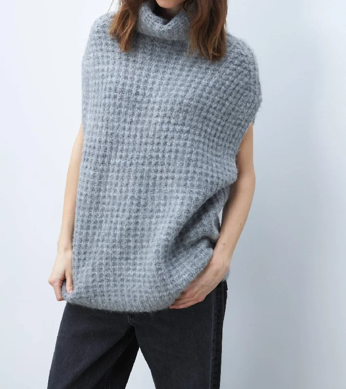 Long - Sleeve Women Sweater with Ribbed CuffsSolange Sweater In Grey Owl