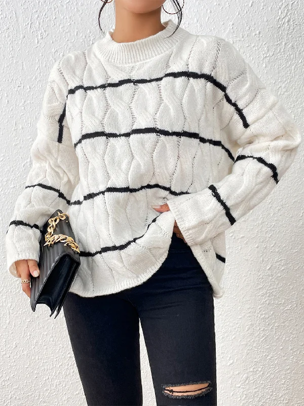 V - Neck Women Sweater to Elongate the NecklineMila Striped Sweater