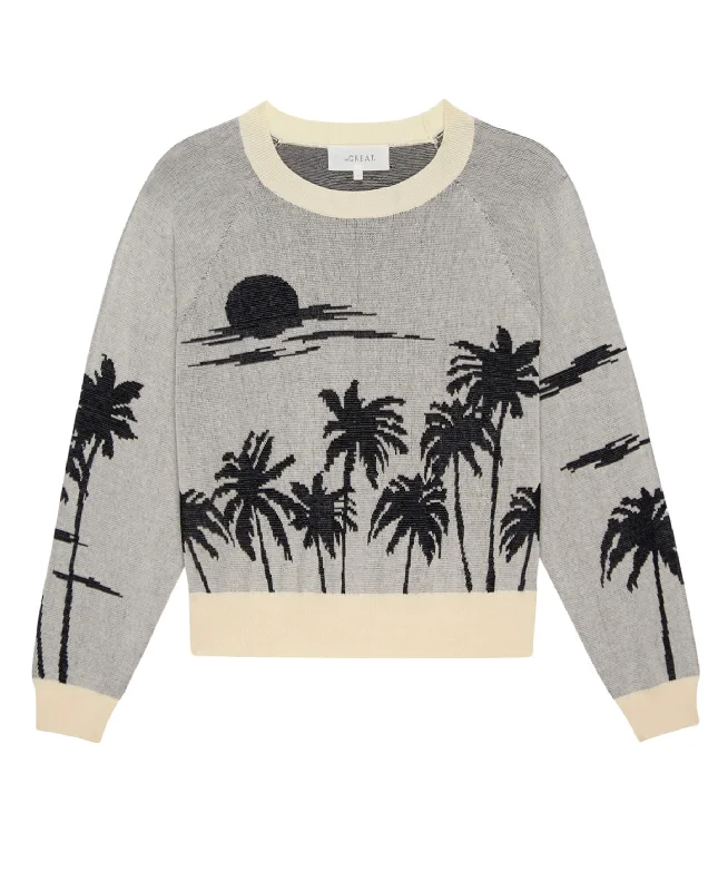 Lightweight Women Sweater for Spring and FallThe Palm Pullover. -- Black