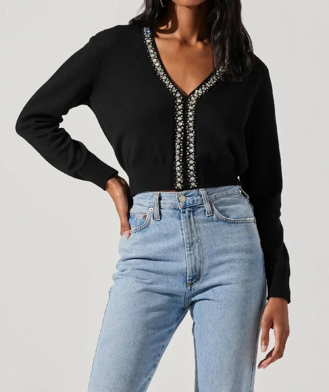 Open - Front Women Sweater for Easy LayeringTorrance Cardi In Black