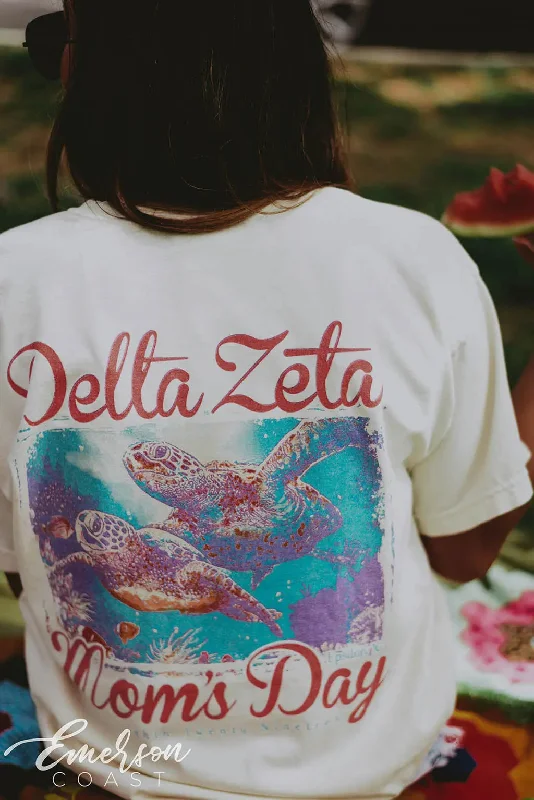 Embroidered Women T Shirt with Intricate DetailsDelta Zeta Mom's Day T-shirt