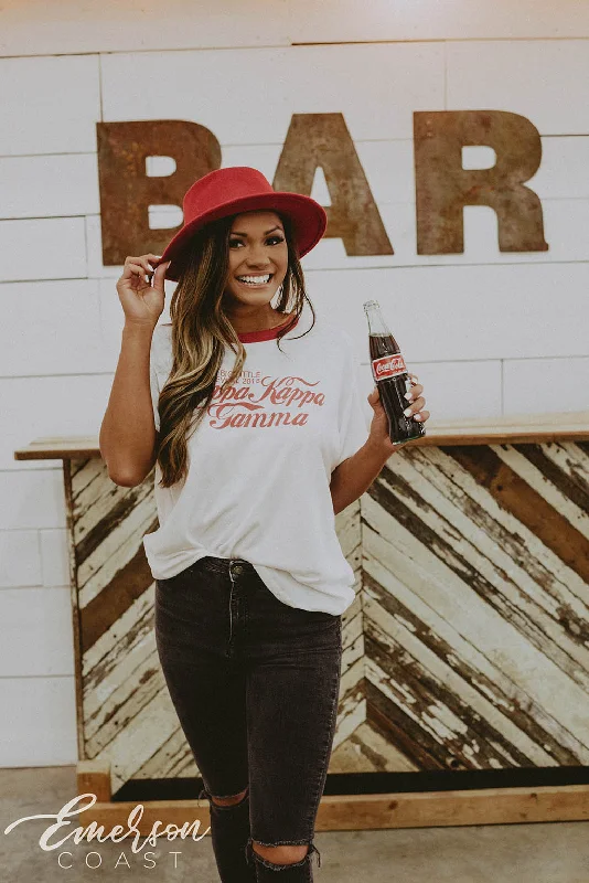 Crop Top Women T Shirt to Pair with High - Waisted BottomsKappa Kappa Gamma Big Little Coke Tee