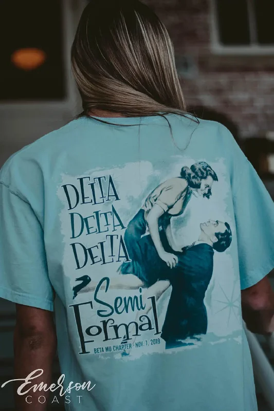 Crew Neck Women T Shirt with a Timeless DesignTri Delt Semi Formal Tshirt