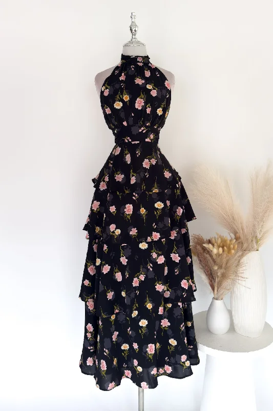 Little Black Women Dress with Sequins for a Glamorous Night OutAnna Floral Maxi Dress - Black