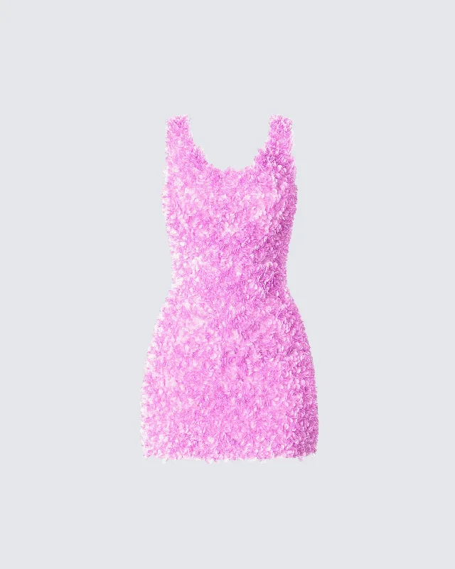 Mermaid - Style Women Dress with a Fitted Silhouette for Special OccasionsChristy Pink Petal Mini Dress