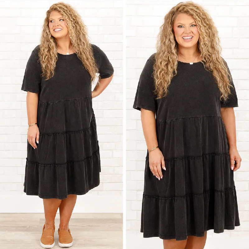 Shift Women Dress with a Simple and Classic Design for Everyday WearHappier Forever Dress, Black