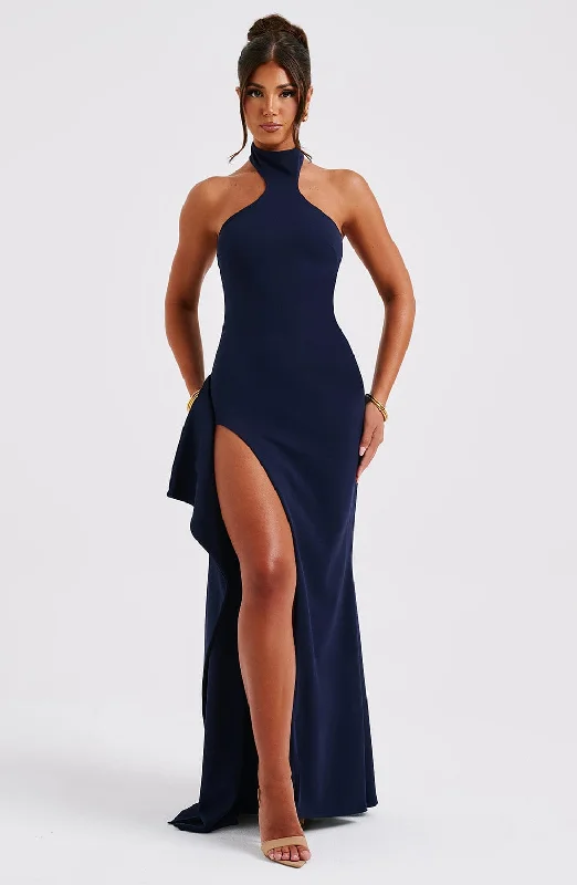 Strapless Women Dress with a Built - in Bra for Comfort and SupportIsadora Maxi Dress - Navy