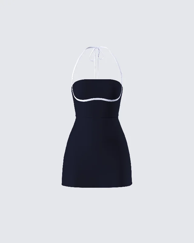 Sleeveless Women Dress in Bright Colors for Summer PartiesLesia Black Halter Tennis Dress