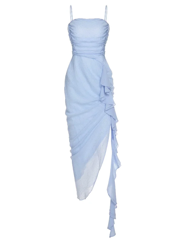 Sheath Women Dress with a Tailored Fit for a Professional LookLight Blue 1930s Glitter Strap Dress