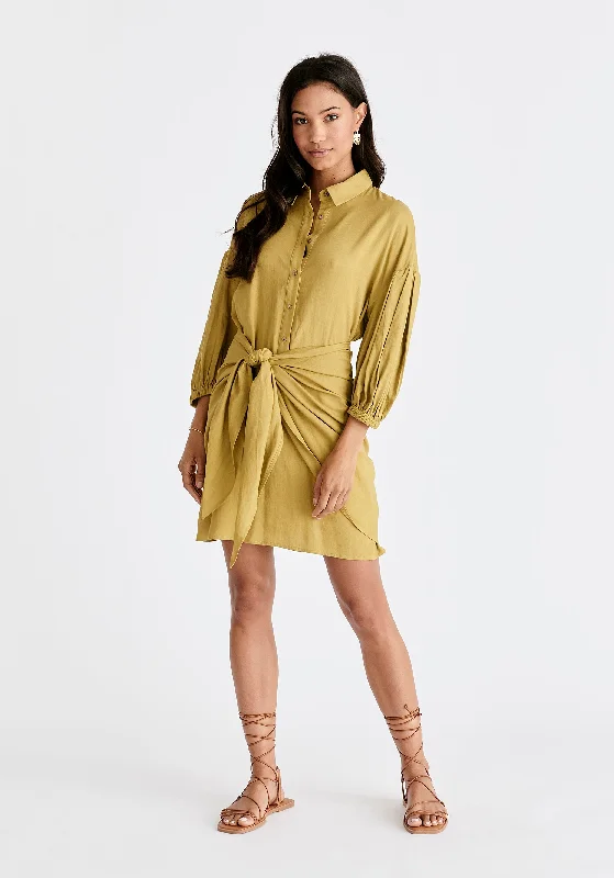 Backless Women Dress for a Sexy and Alluring Look at Evening EventsLinen Blend Shirt Dress