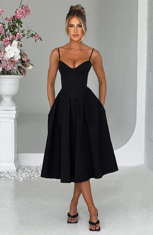 Lace - Embellished Women Dress for an Elegant and Sophisticated AppearanceMariella Midi Dress - Black