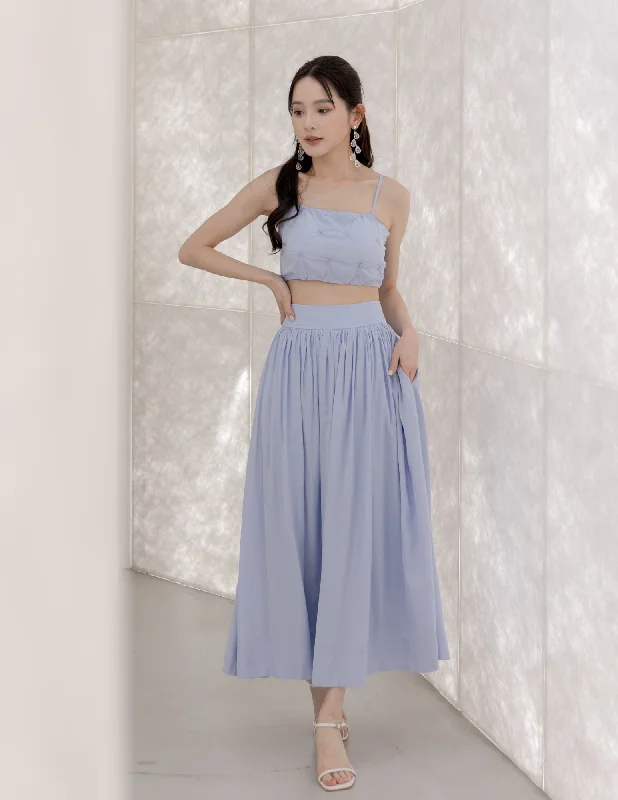 Pleated Women Dress with a Timeless and Elegant TextureMorie Dress Co-Ord Set in Powder Blue