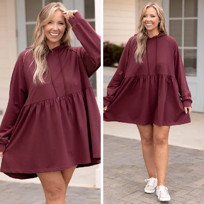 Ruffled Women Dress with Multiple Layers for a Playful and Girly StyleOnly Passion Dress, Plum