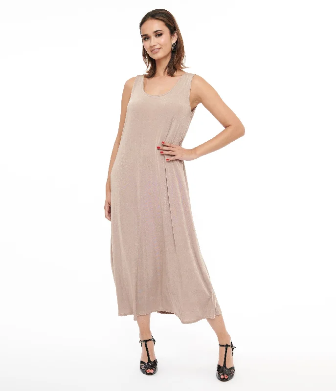 Ball Gown Women Dress with a Full Skirt for a Princess - like LookTaupe Slip Maxi Dress