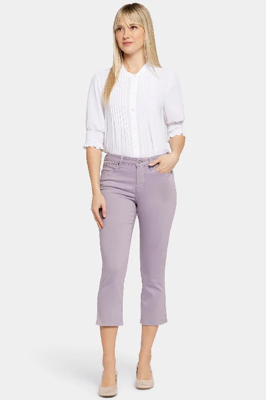 Cargo women jeans with multiple pockets for added functionalityChloe Capri Jeans - Lilac Chalk