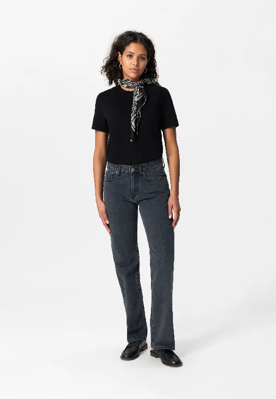 Embroidered women jeans with intricate patternsJamie Mid Loose - Used Black