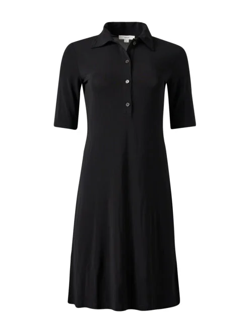 Halter Neck Women Dress to Show Off the Shoulders and NecklineBlack Polo Dress