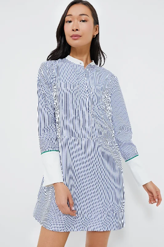 Sheath Women Dress with a Tailored Fit for a Professional LookBlue Stripe Rohan Shirt Dress