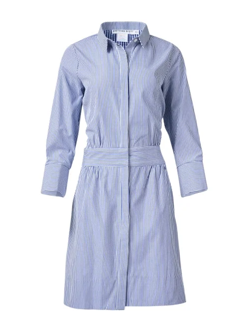 Ruffled Women Dress with Multiple Layers for a Playful and Girly StyleBreezy Blouson Navy and White Striped Shirt Dress