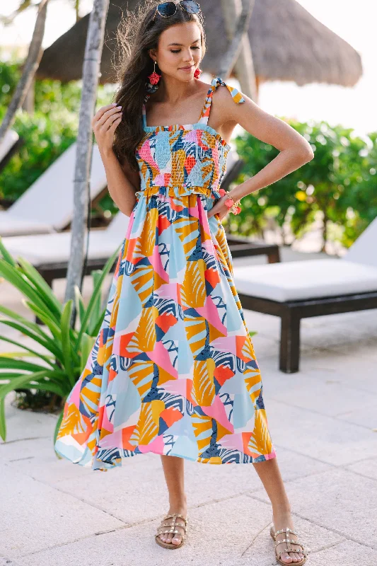 Off - the - Shoulder Women Dress for a Romantic and Feminine LookCan't Contain It Yellow Floral Midi Dress